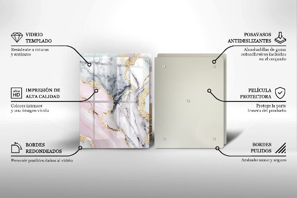 Tocător de bucătărie Marmură pastel