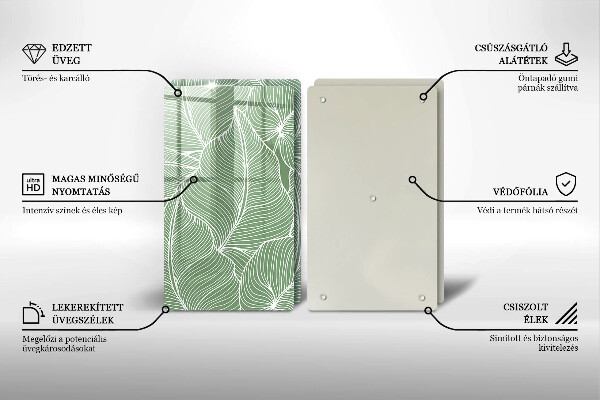 Tocător de bucătărie Frunze liniare