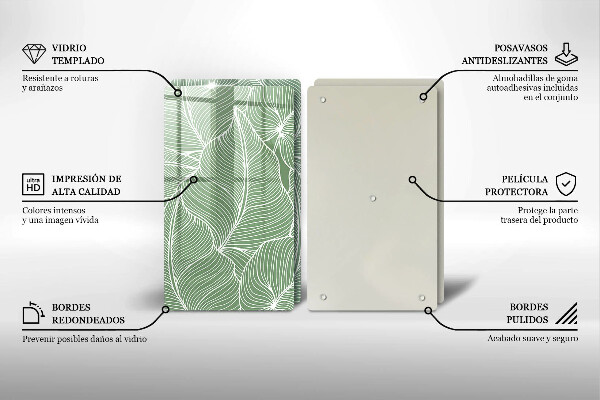 Tocător de bucătărie Frunze liniare