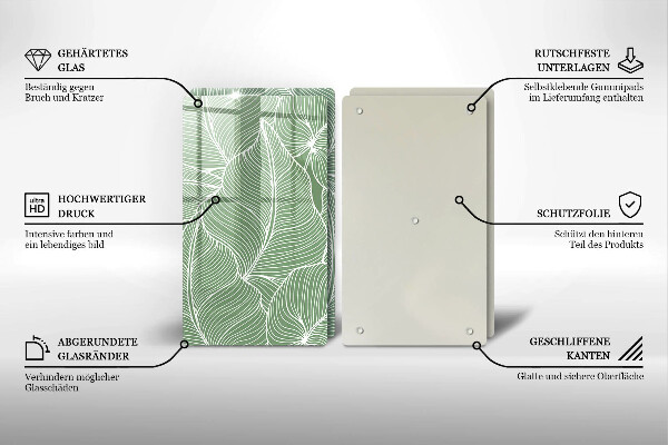 Tocător de bucătărie Frunze liniare