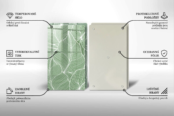 Tocător de bucătărie Frunze liniare