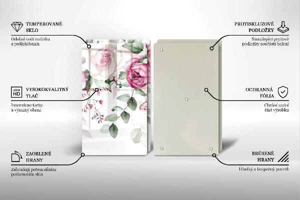 Tocător de bucătărie Trandafiri acuarela