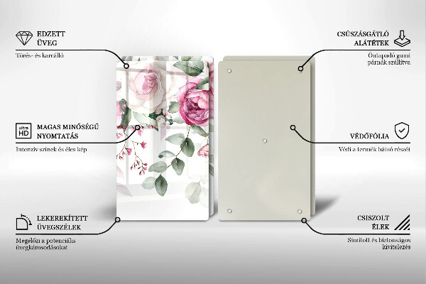 Tocător de bucătărie Trandafiri acuarela