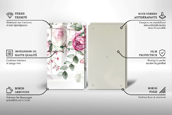 Tocător de bucătărie Trandafiri acuarela