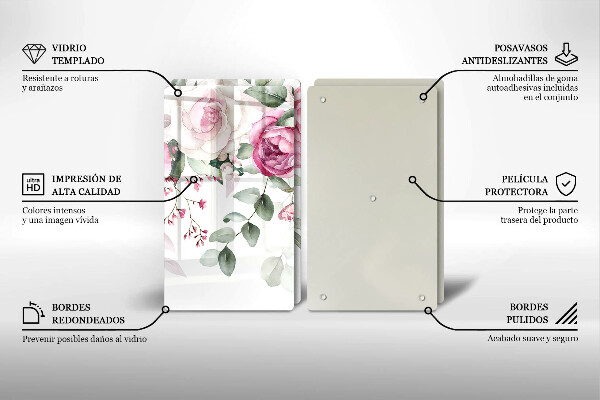 Tocător de bucătărie Trandafiri acuarela