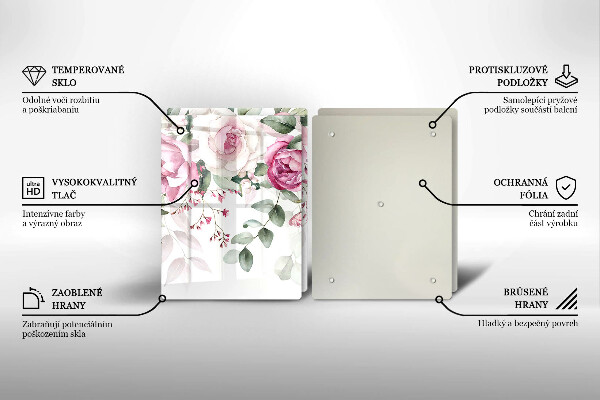 Tocător de bucătărie Trandafiri acuarela