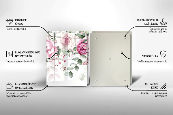 Tocător de bucătărie Trandafiri acuarela