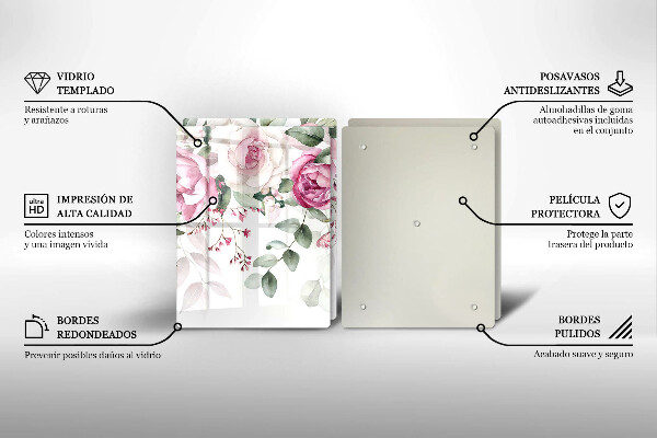 Tocător de bucătărie Trandafiri acuarela