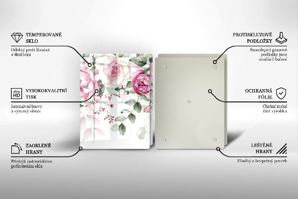 Tocător de bucătărie Trandafiri acuarela