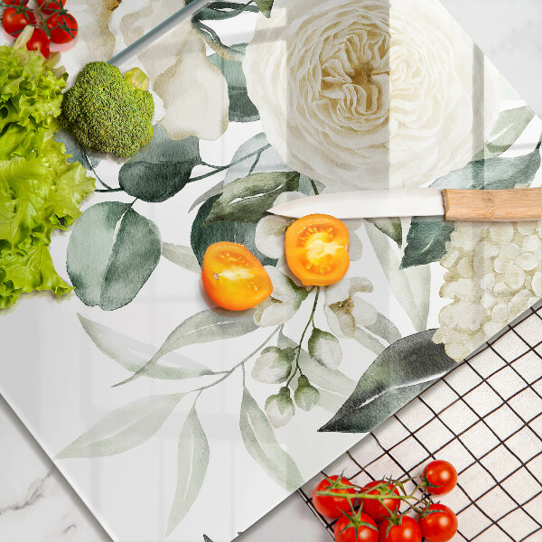 Tocător de bucătărie Acuarelă flori