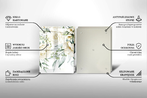 Tocător de bucătărie Acuarelă flori