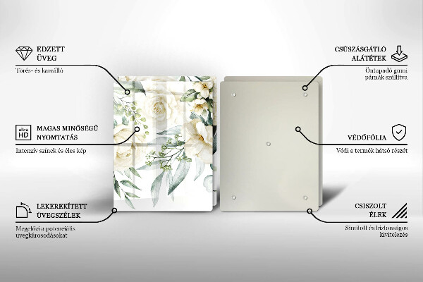 Tocător de bucătărie Acuarelă flori