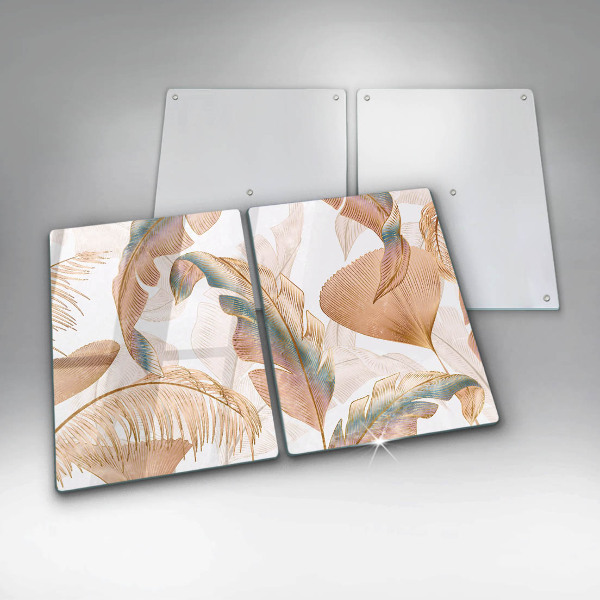 Tocător de bucătărie Pene și frunze Boho