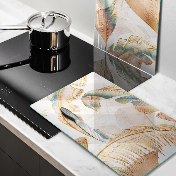 Tocător de bucătărie Pene și frunze Boho