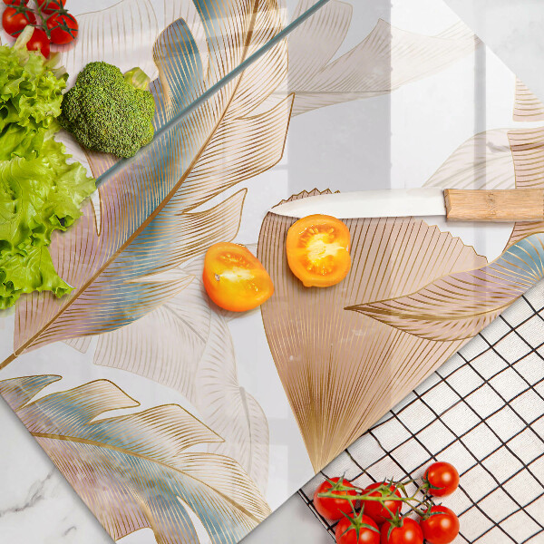 Tocător de bucătărie Pene și frunze Boho