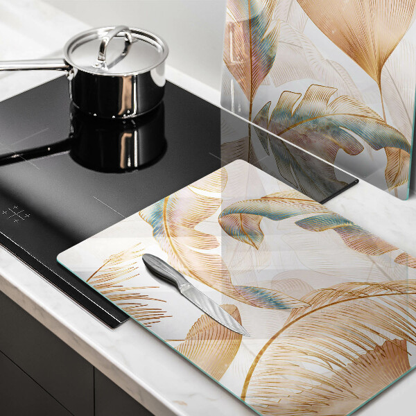 Tocător de bucătărie Pene și frunze Boho