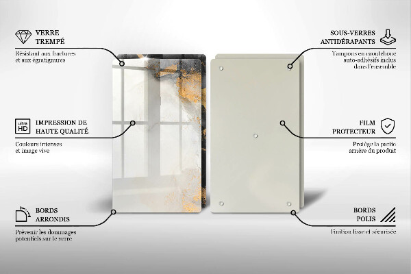 Tocător de bucătărie Abstracție cu aur
