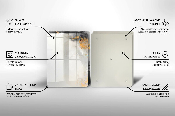 Tocător de bucătărie Abstracție cu aur
