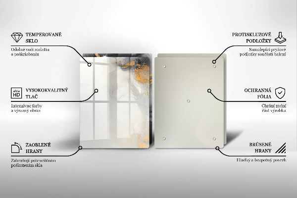 Tocător de bucătărie Abstracție cu aur
