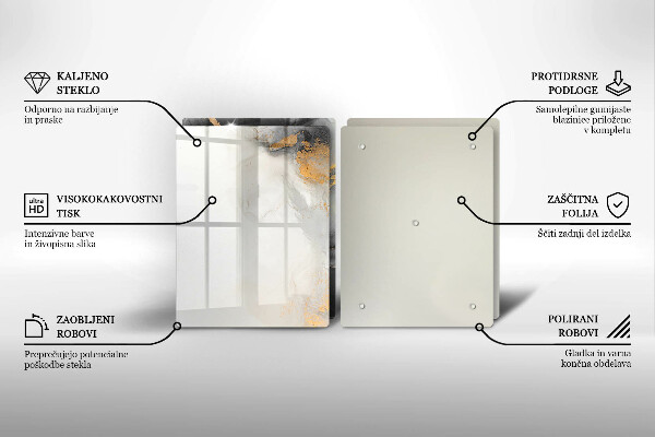 Tocător de bucătărie Abstracție cu aur