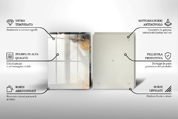Tocător de bucătărie Abstracție cu aur