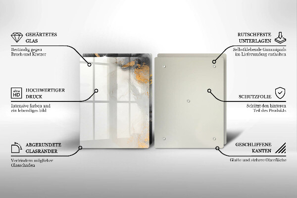 Tocător de bucătărie Abstracție cu aur