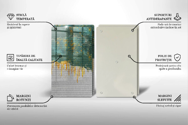Tocător de bucătărie Abstracție cu aur
