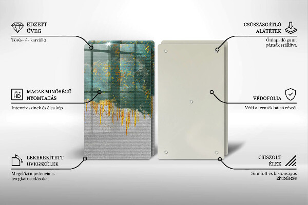 Tocător de bucătărie Abstracție cu aur