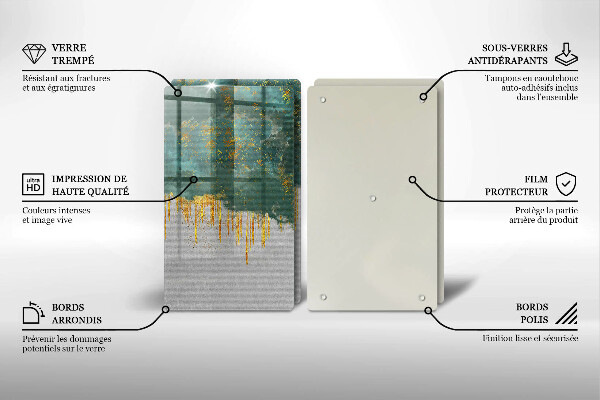 Tocător de bucătărie Abstracție cu aur