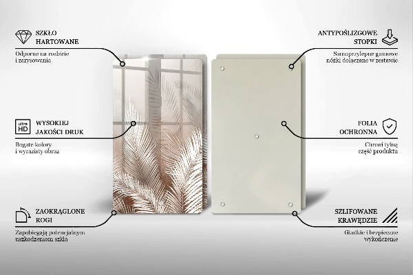 Tocător de bucătărie Frunze de vegetație boho