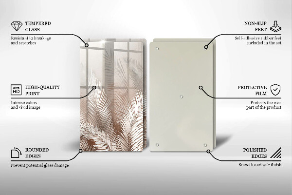 Tocător de bucătărie Frunze de vegetație boho