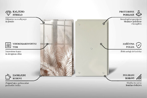 Tocător de bucătărie Frunze de vegetație boho