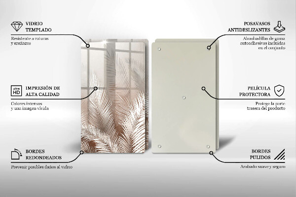 Tocător de bucătărie Frunze de vegetație boho