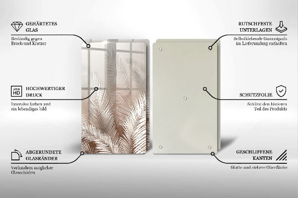 Tocător de bucătărie Frunze de vegetație boho