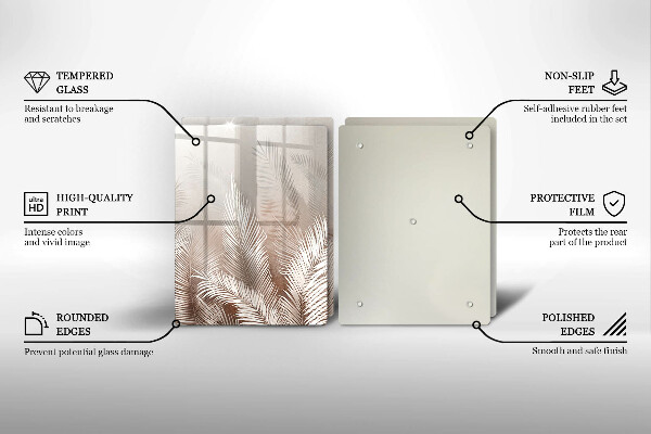 Tocător de bucătărie Frunze de vegetație boho