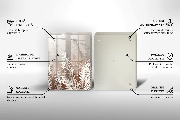 Tocător de bucătărie Frunze de vegetație boho