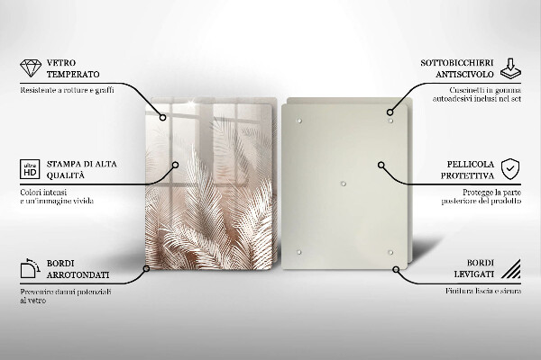 Tocător de bucătărie Frunze de vegetație boho