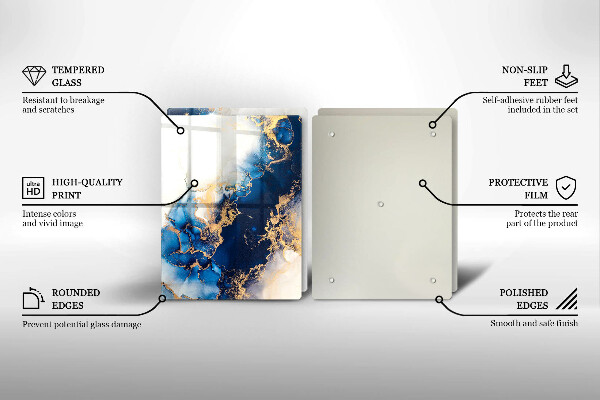 Tocător de bucătărie Abstracție cu albastru