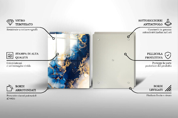 Tocător de bucătărie Abstracție cu albastru