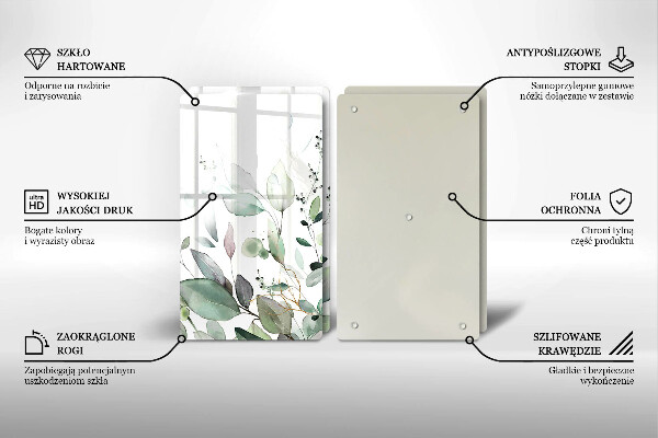 Tocător de bucătărie Plante acuarela