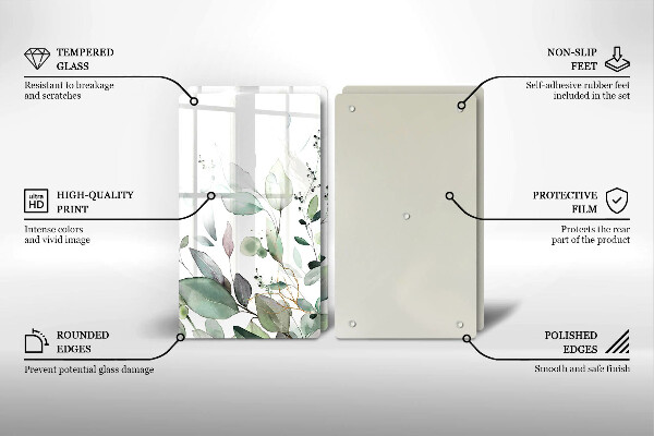 Tocător de bucătărie Plante acuarela