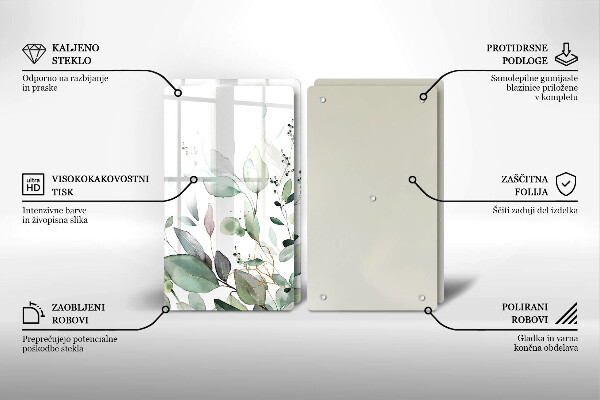 Tocător de bucătărie Plante acuarela