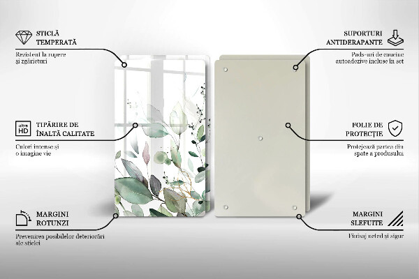 Tocător de bucătărie Plante acuarela