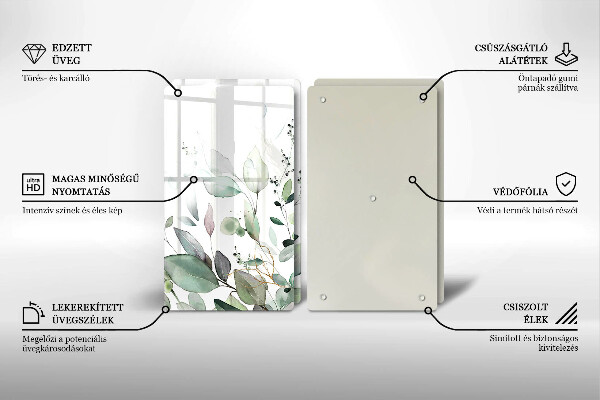 Tocător de bucătărie Plante acuarela