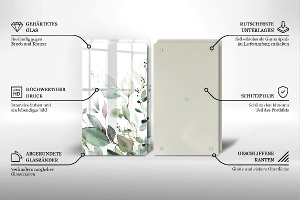 Tocător de bucătărie Plante acuarela