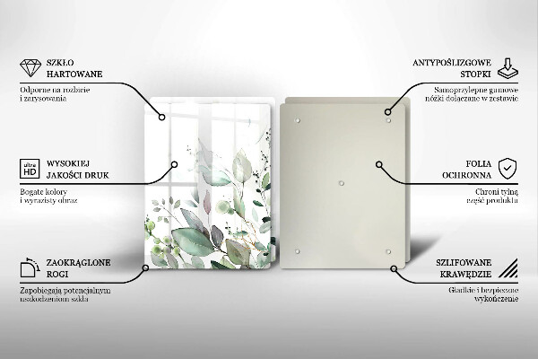 Tocător de bucătărie Plante acuarela