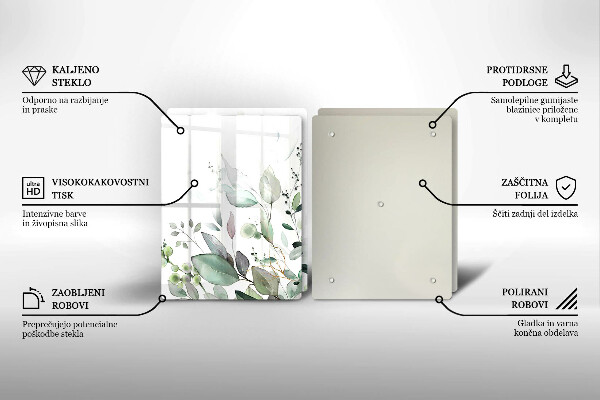 Tocător de bucătărie Plante acuarela