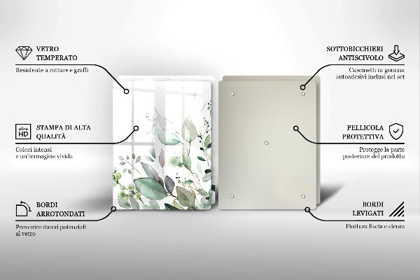 Tocător de bucătărie Plante acuarela