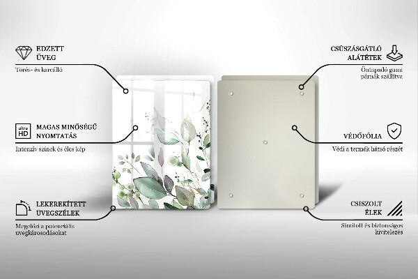 Tocător de bucătărie Plante acuarela