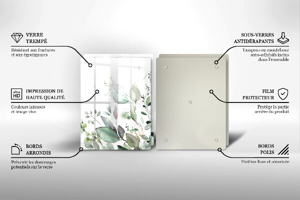 Tocător de bucătărie Plante acuarela